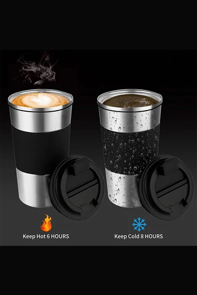 Çift Katmanlı Paslanmaz Çelik Sızdırmaz Termos Bardak 500 Ml Kupa Araç Kahve Çay Termos -549 - 5