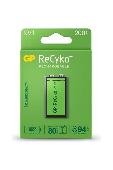 Gp Recyko 200 Serisi 9v Nimh Şarjlı Pil(gp20r8hemtr-2gb1)