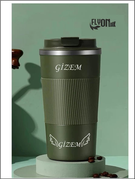 Kişiye Özel Çift Katmanlı Paslanmaz Çelik 500 Ml Kupa Araç Kahve Çay Termos Bardak -1549 ürün görseli 1