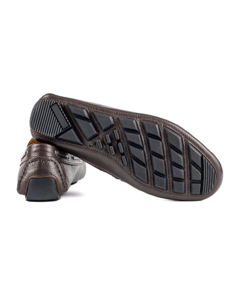 Ancrya Kahverengi Hakiki Deri Erkek Loafer Ayakkabı - Resim 3