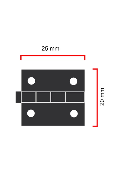 Klasik Menteşe Toptan 120 adet 20x25 mm Kutu ve Sandık Kapak Oksit - 2