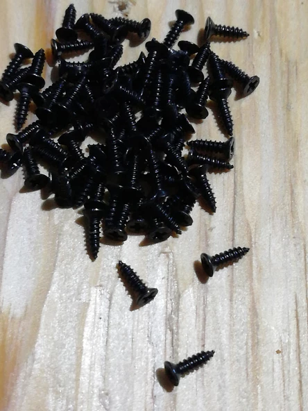 100 ADET 7,5 MM MİNİ HOBİ VİDASI SİYAH - 3
