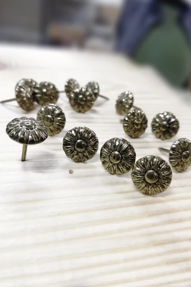 100 ADET 11 MM PAPATYA KABARA RAPTİYE HOBİ ÇİVİSİ KOLTUK ÇANTA TASARIM AKSESUAR SÜSÜ - 2