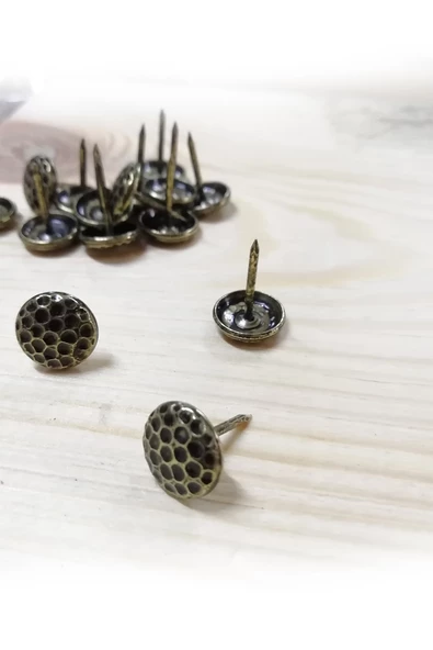 100 ADET 11 MM PETEK KABARA RAPTİYE HOBİ ÇİVİSİ KOLTUK ÇANTA TASARIM AKSESUAR SÜSÜ - 6