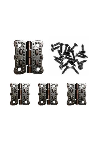 4 ADET OKSİT PAPATYA MENTEŞE VE VİDALARI 20X20 MM KUTU VE SANDIK MENTEŞESİ HOBİ MAKET