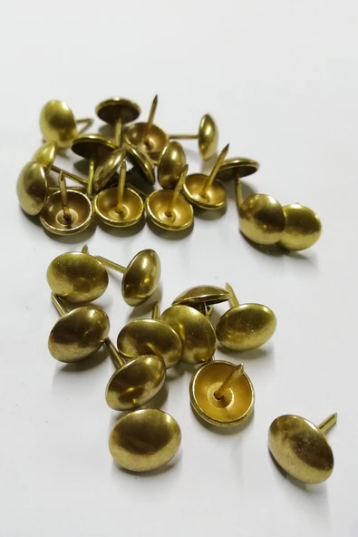 200 Adet 11 mm Sarı Kabara Raptiye Hobi Çivisi Koltuk Çanta Tasarım Aksesuar Süsü - 4