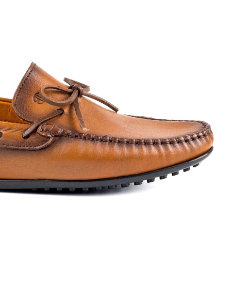 Tripolis Taba Hakiki Deri Erkek Loafer Ayakkabı - 5