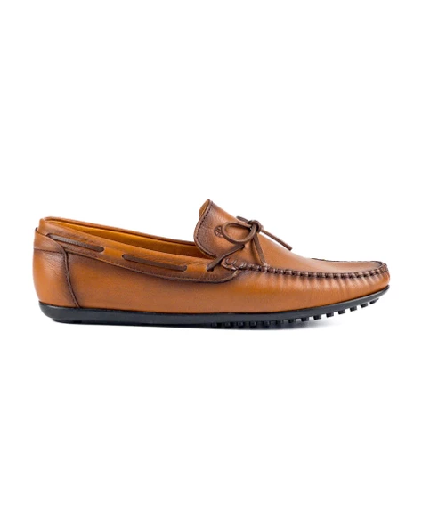 Tripolis Taba Hakiki Deri Erkek Loafer Ayakkabı - 1