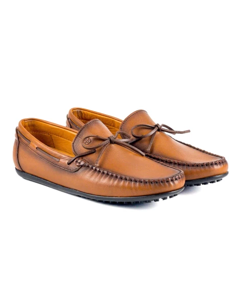 Tripolis Taba Hakiki Deri Erkek Loafer Ayakkabı - 2