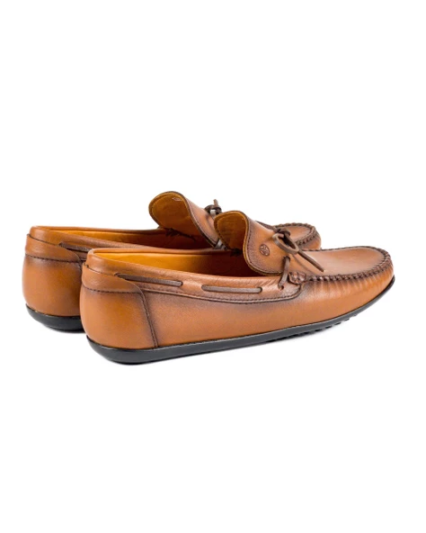 Tripolis Taba Hakiki Deri Erkek Loafer Ayakkabı - 4