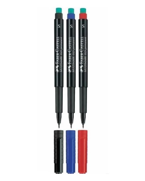 Faber Castell Multimark Permanent Asetat Kalemi S 3lü Set