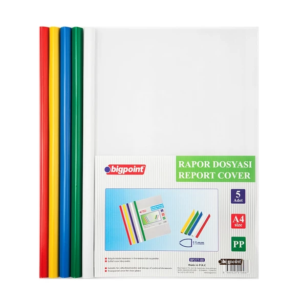 Bigpoint Sıkıştırmalı Rapor Dosyası 11mm - 5 Renk X 2 Adet
