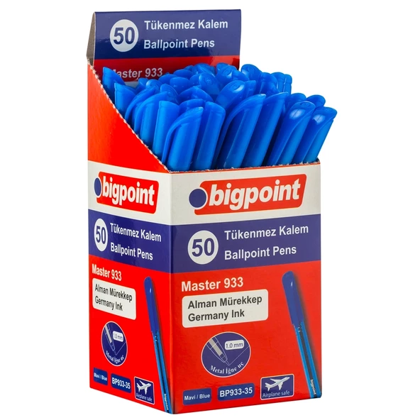 Bigpoint Tükenmez Kalem Master 1.0mm Mavi 50'li Kutu - 4