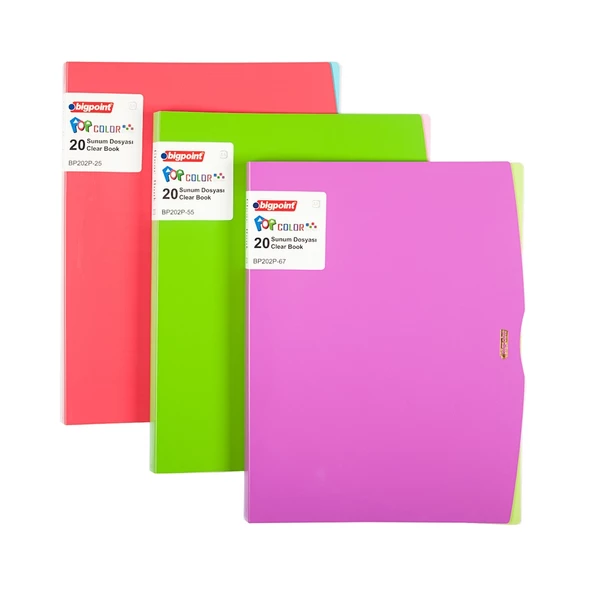 Bigpoint Pop Serisi Sunum Dosyası 20'li Kırmızı-Turkuaz x 5 Adet - Resim 2