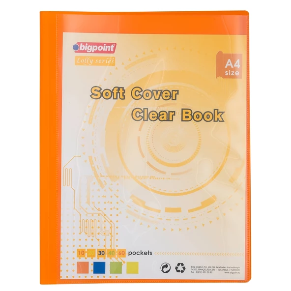 Bigpoint Lolly Serisi Soft Sunum Dosyası Cepli 30'lu Turuncu x 5 Adet