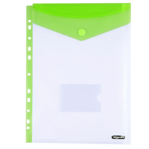 Bigpoint 11 Delikli Dik Cırtlı Dosya A4 Yeşil 12'li Poşet ürün görseli