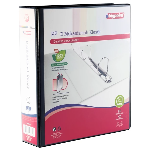 Bigpoint 2D Mekanizmalı Klasör 7 cm Siyah x 6 Adet