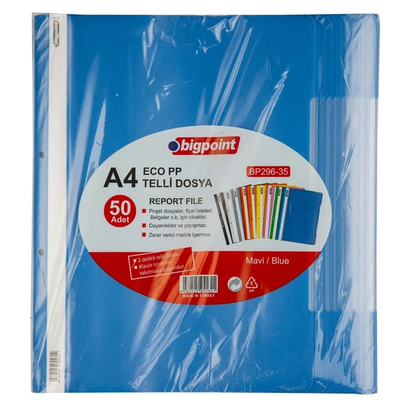 Bigpoint Telli Dosya Eco Mavi 100'lü Paket - Resim 2