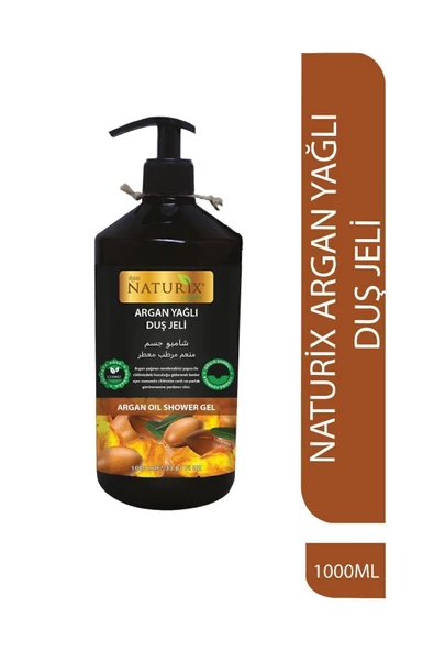 Organik Argan Yağlı Duş Jeli 1000 Ml Paraben Fosfat İçermez Büyük Boy Nemlendirici Duş Jeli