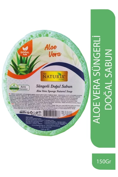 Doğal Süngerli Aloe Vera Sabunu Kuru Ciltler İçin Nemlendirici Akne Kurutucu Sponge Soap Cilt Sabunu