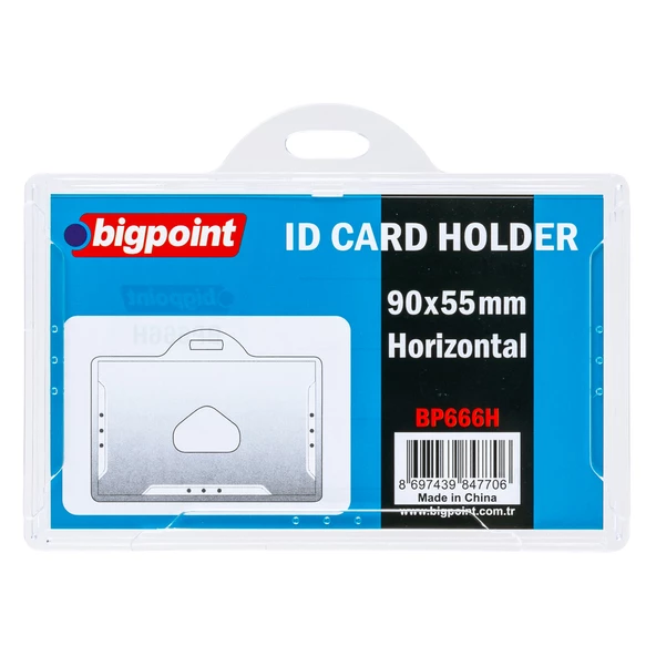 Bigpoint Kart Kabı Yatay Sert Şeffaf 90x55mm 10'lu Poşet