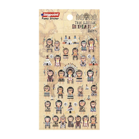 Bigpoint Sticker On Küçük Kızılderili 15'li Paket - 1