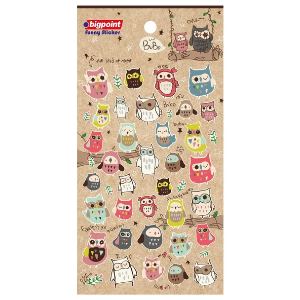Bigpoint Sticker Baykuşlar (Bubo) 15'li Paket