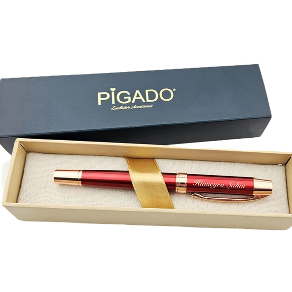 Özel Tasarım Kutulu Rose Detaylı İsme Özel Roller İmza Kalemi ürün görseli 1