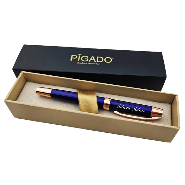 Özel Tasarım Kutulu Rose Detaylı İsme Özel Roller İmza Kalemi - Resim 3