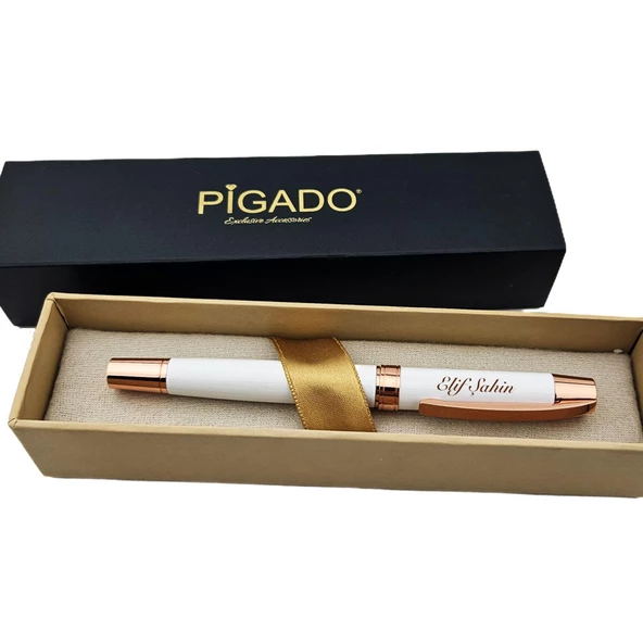 Özel Tasarım Kutulu Rose Detaylı İsme Özel Roller İmza Kalemi - Resim 2