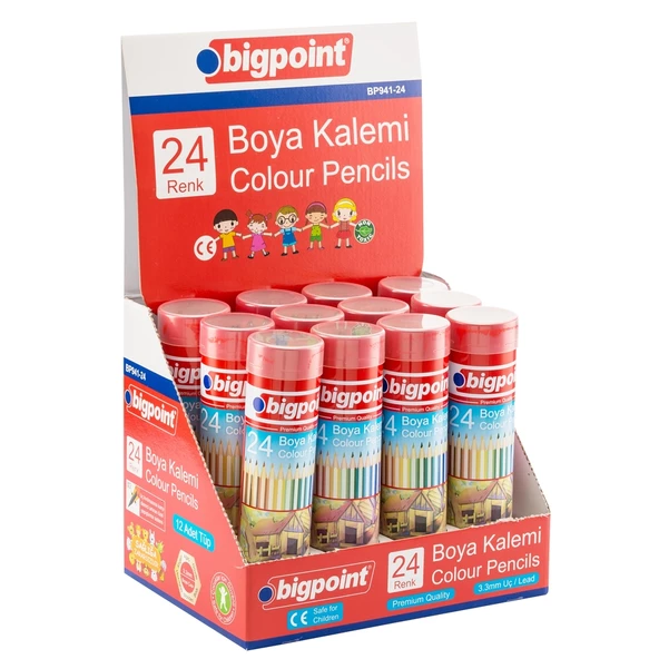 Bigpoint Metal Tüpde Kuru Boya Kalemi 24 Renk 12'li Kutu - Resim 2