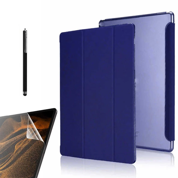 Gpack Samsung Galaxy Tab S7 Plus T970 Kılıf Smart Cover Kapaklı Standlı Uyku Modlu sm3 Nano Kalem - 5