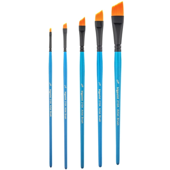 Bigpoint 210A Serisi Sentetik Kıl Yan Kesik Fırça No: 1/8 12'li Kutu - Resim 3