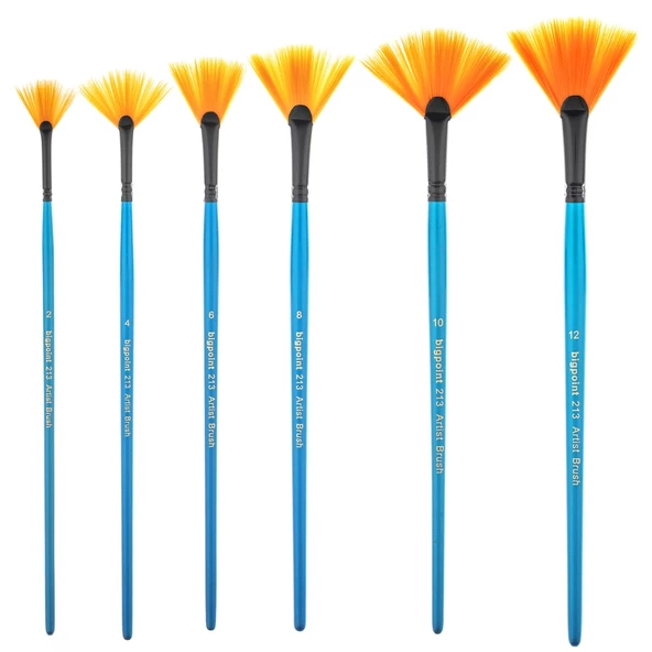 Bigpoint 213 Serisi Sentetik Kıl Yelpaze Fırça No: 10 12'li Kutu - Resim 3