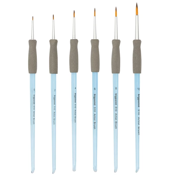 Bigpoint 510 Serisi Sentetik Kıl Akrilik Sap Yuvarlak Fırça No: 4 12'li Kutu ürün görseli