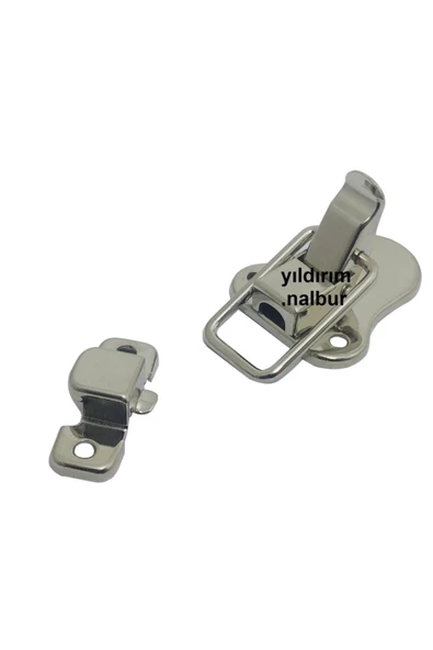 2 Adet Çanta Tokası Bavul Kilidi Dolap Kilidi Mandallı Kilit Nikel Renk - 3