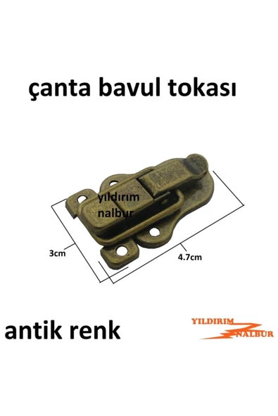 2 Adet Çanta Tokası Antik Renk Bavul Kilidi Dolap Kilidi Mandallı Kilit - 2