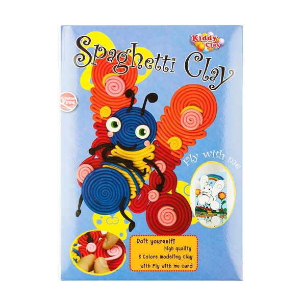 Kiddy Clay Spaghetti Hamur 8 Renk 100 Gram Kelebek 12'li Kutu