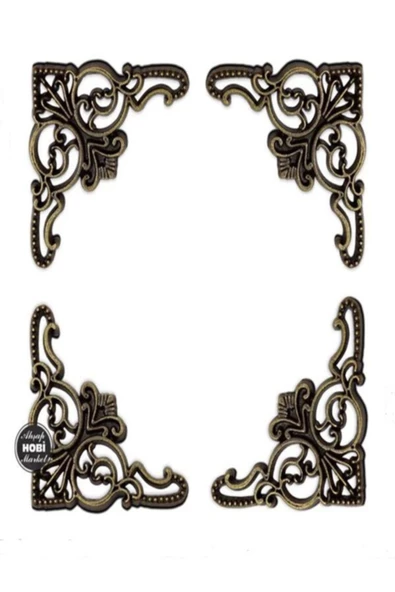 Köşe Süsü Metal Antik Eskitme (25x25x34mm) 12 Adet