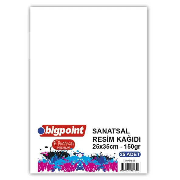 Bigpoint Sanatsal Resim Kağıdı 25x35cm 150 Gram - 25 Yaprak X 5 Adet