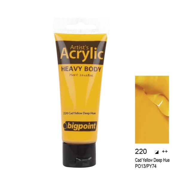 Bigpoint Akrilik Boya 75 ml Cad Yellow Deep Hue 220 ürün görseli