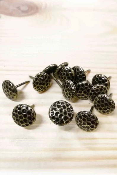 50 Adet 11 mm Petek Kabara Raptiye Hobi Çivisi Koltuk Çanta Tasarım Aksesuar Süsü - 2