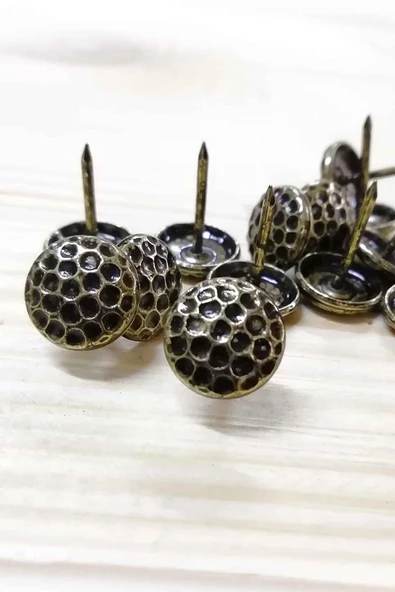 50 Adet 11 mm Petek Kabara Raptiye Hobi Çivisi Koltuk Çanta Tasarım Aksesuar Süsü - 6