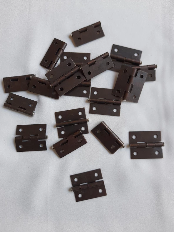 Klasik Menteşe 20 Adet Oksit 20x25 mm Kutu ve Sandık Menteşesi Hobi Maket - 5