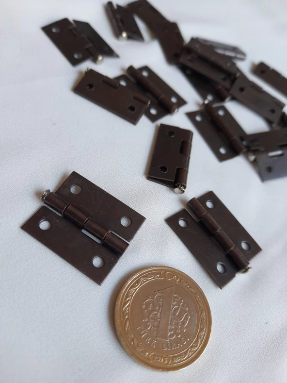 Klasik Menteşe 20 Adet Oksit 20x25 mm Kutu ve Sandık Menteşesi Hobi Maket - 4