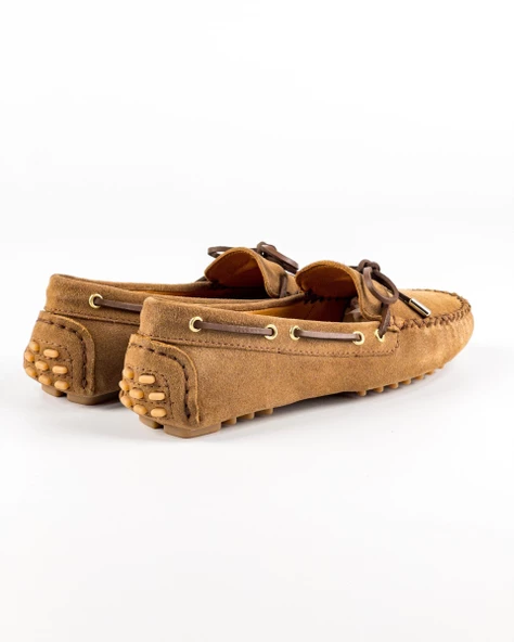 Pythia Kadın Kahve Hakiki Süet Deri Loafer Ayakkabı - Resim 2