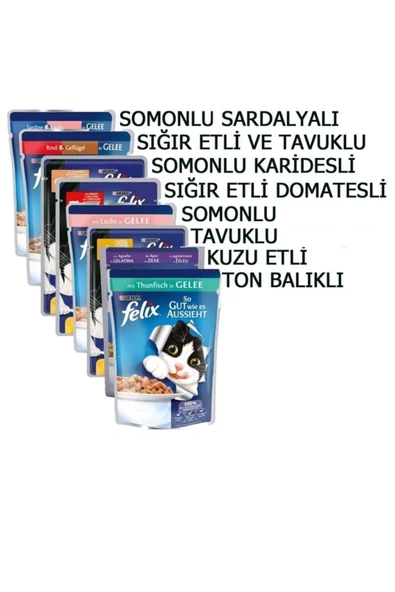 Felix Karışık Paket Pouch Kedi Konservesi 8 x 85 gr - 2