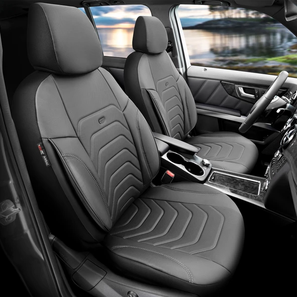 Otom Core Design Premium Deri Ekstra Destekli Oto Koltuk Kılıfı   Siyah - 2