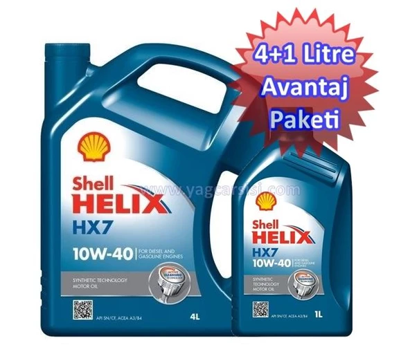 SHELL HELİX HX7 10W40 4+1=5 LİTRE AVANTAJ PAKETİ