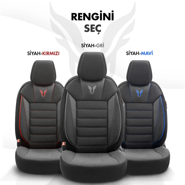 Otom Toro Design Ekstra Destekli Oto Koltuk Kılıfı  Siyah-Gri - 6